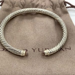 David Yurman 5mm Morganite diamond cable bracelet